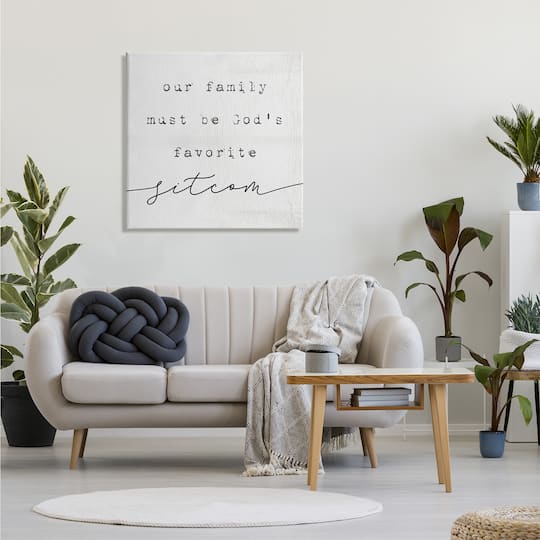 Stupell Industries God's Favorite Sitcom Phrase Family Motivational Humor Canvas Wall Art